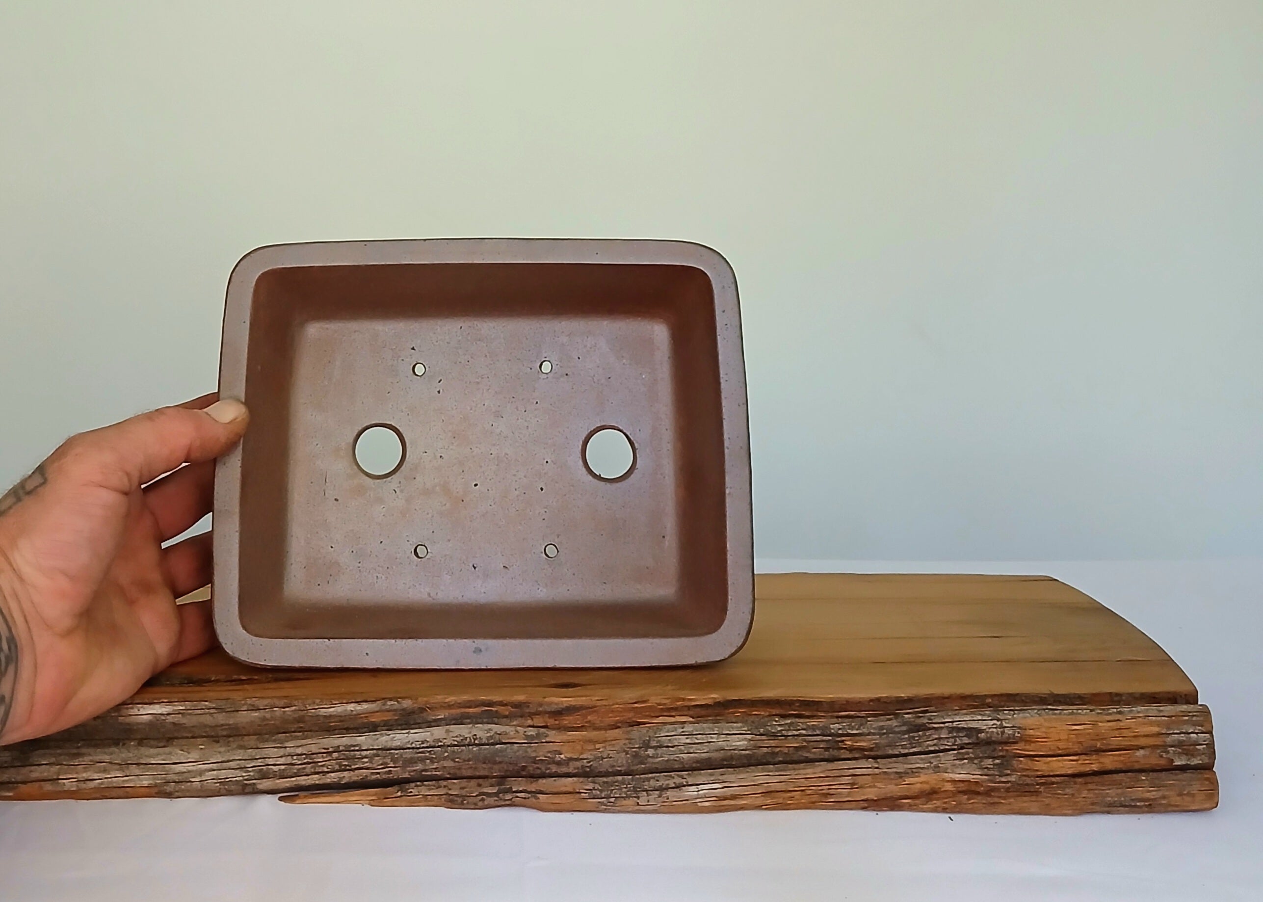 Bonsai Pot Rectangle 21cm Reduction Fired - The Plant Warehouse NZ