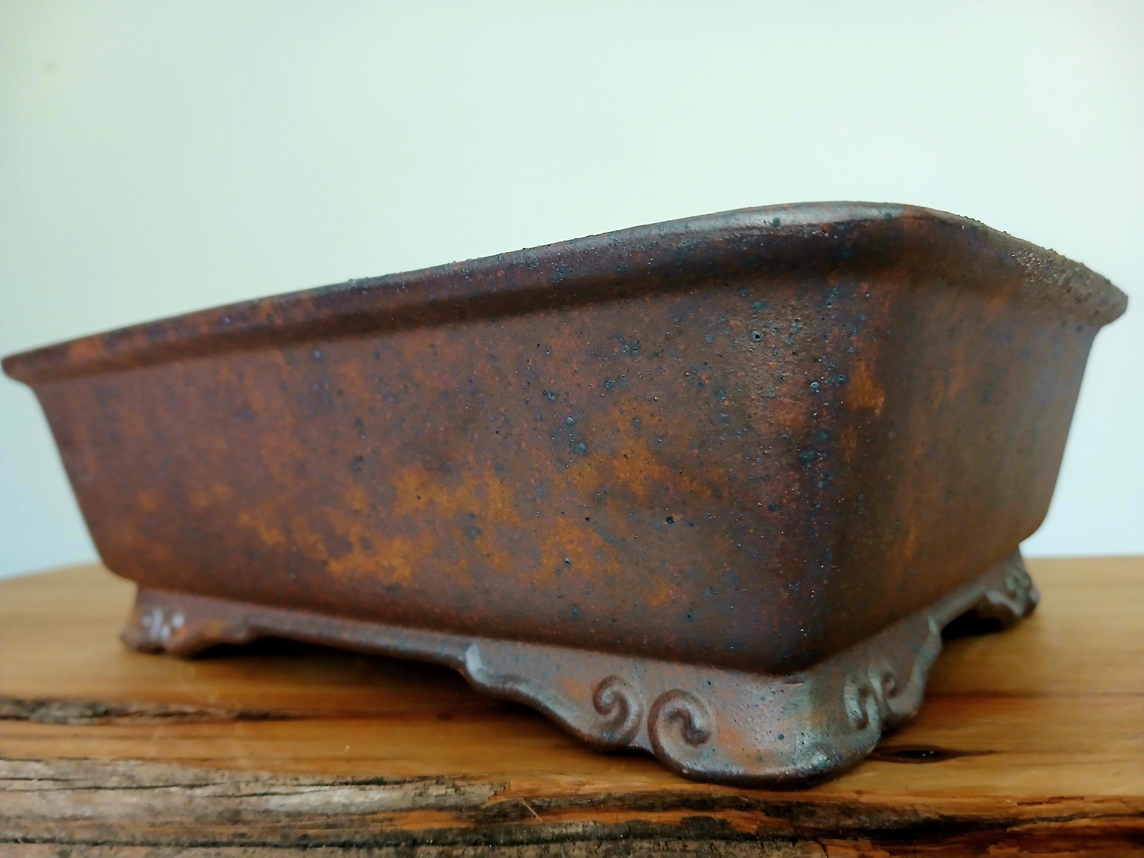 Bonsai Pot Rectangle 21cm Reduction Fired - The Plant Warehouse NZ