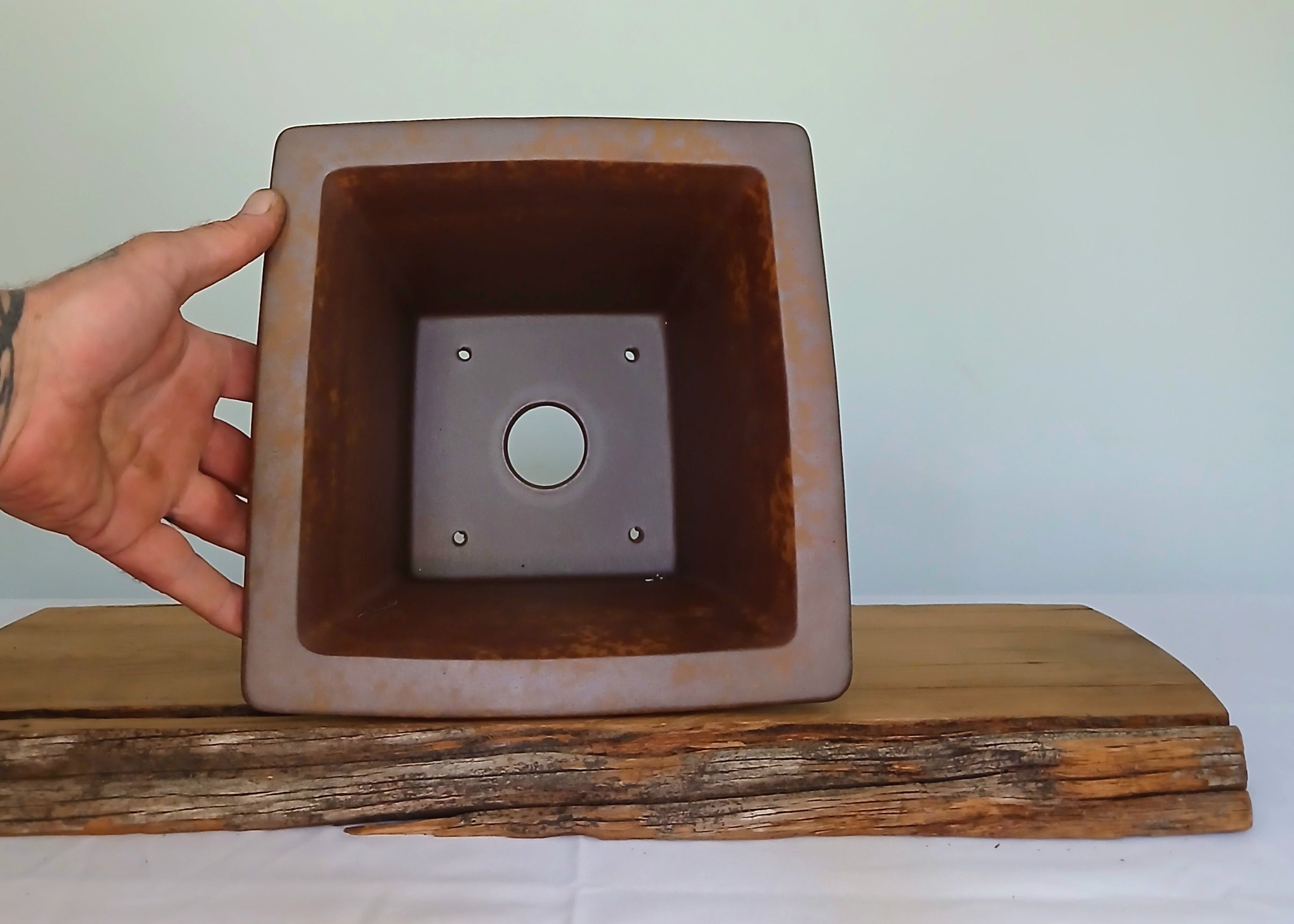 Bonsai Pot Cascade 23*18cm Reduction Fired - The Plant Warehouse NZ