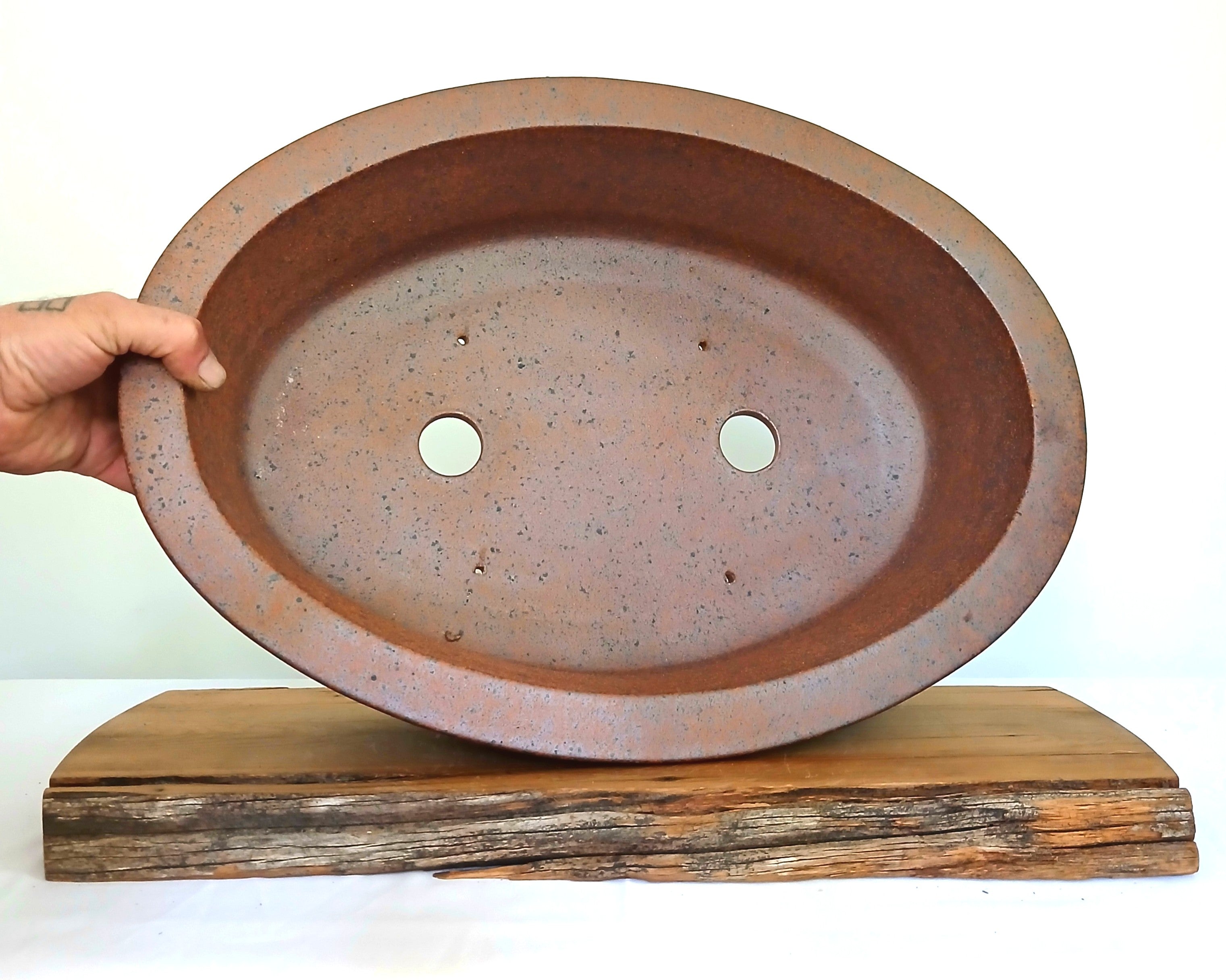 Bonsai Pot Oval 49cm Reduction Fired - O5RF - The Plant Warehouse NZ