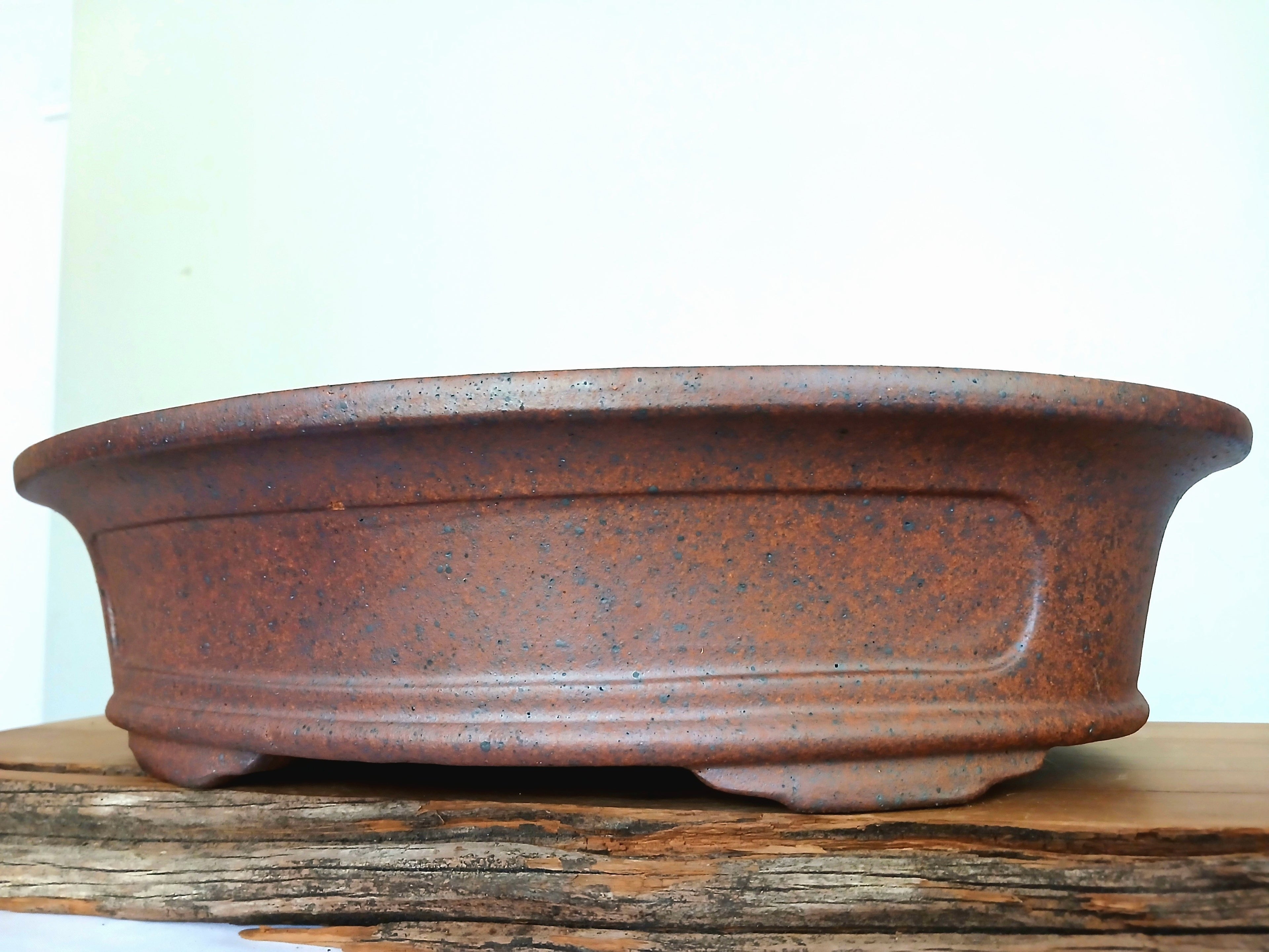 Bonsai Pot Oval 38cm Reduction Fired - The Plant Warehouse NZ
