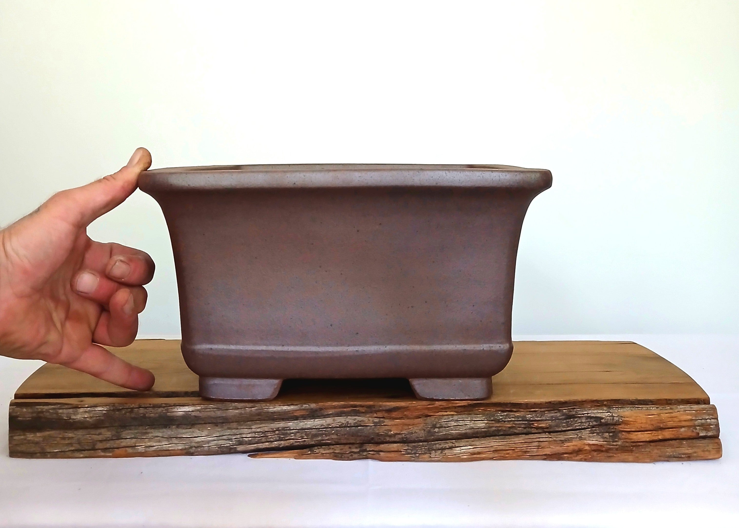 Bonsai Pot Square 30cm Reduction Fired - The Plant Warehouse NZ