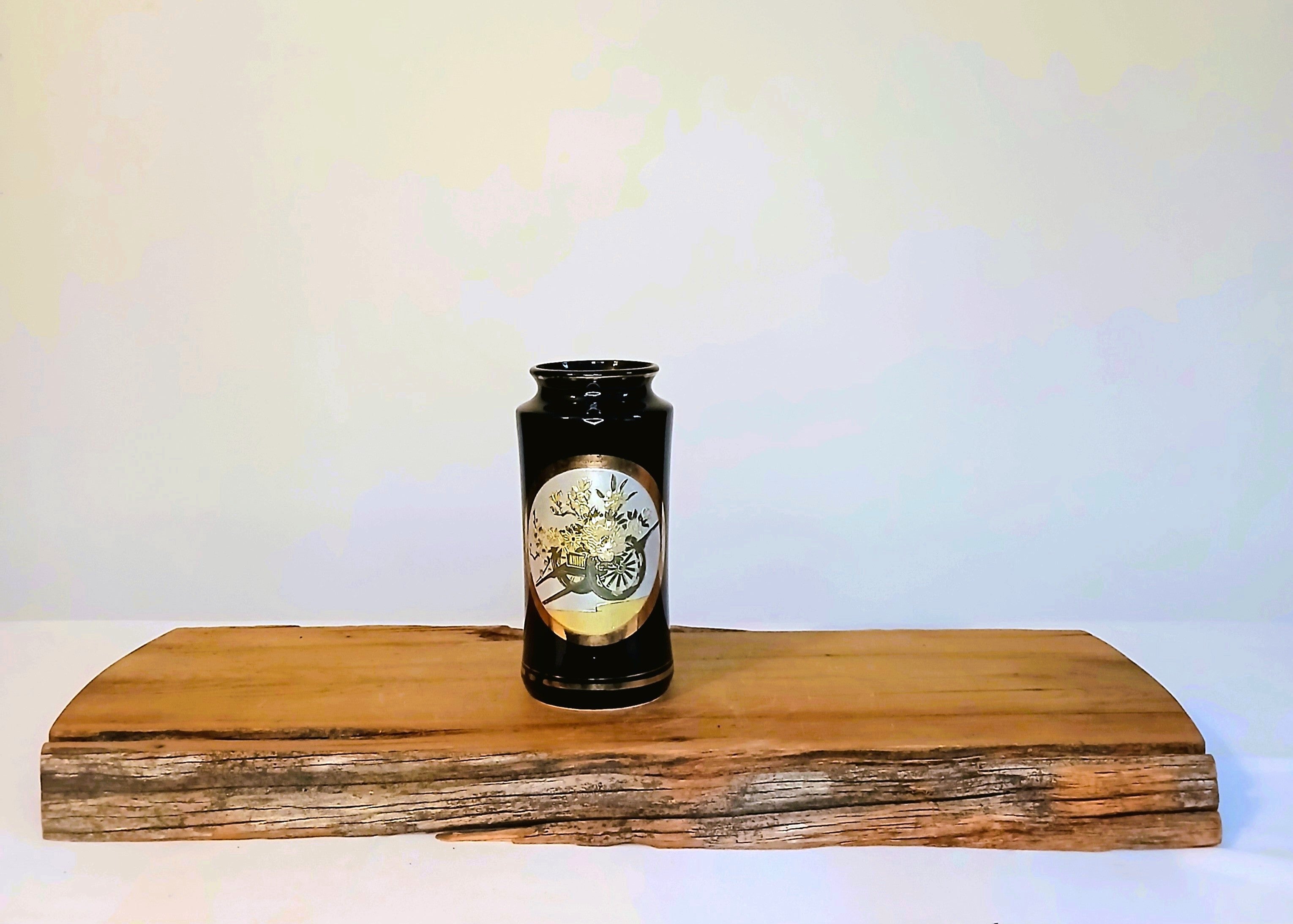 Flower Vase Gold Chokin Art Vintage - The Plant Warehouse NZ