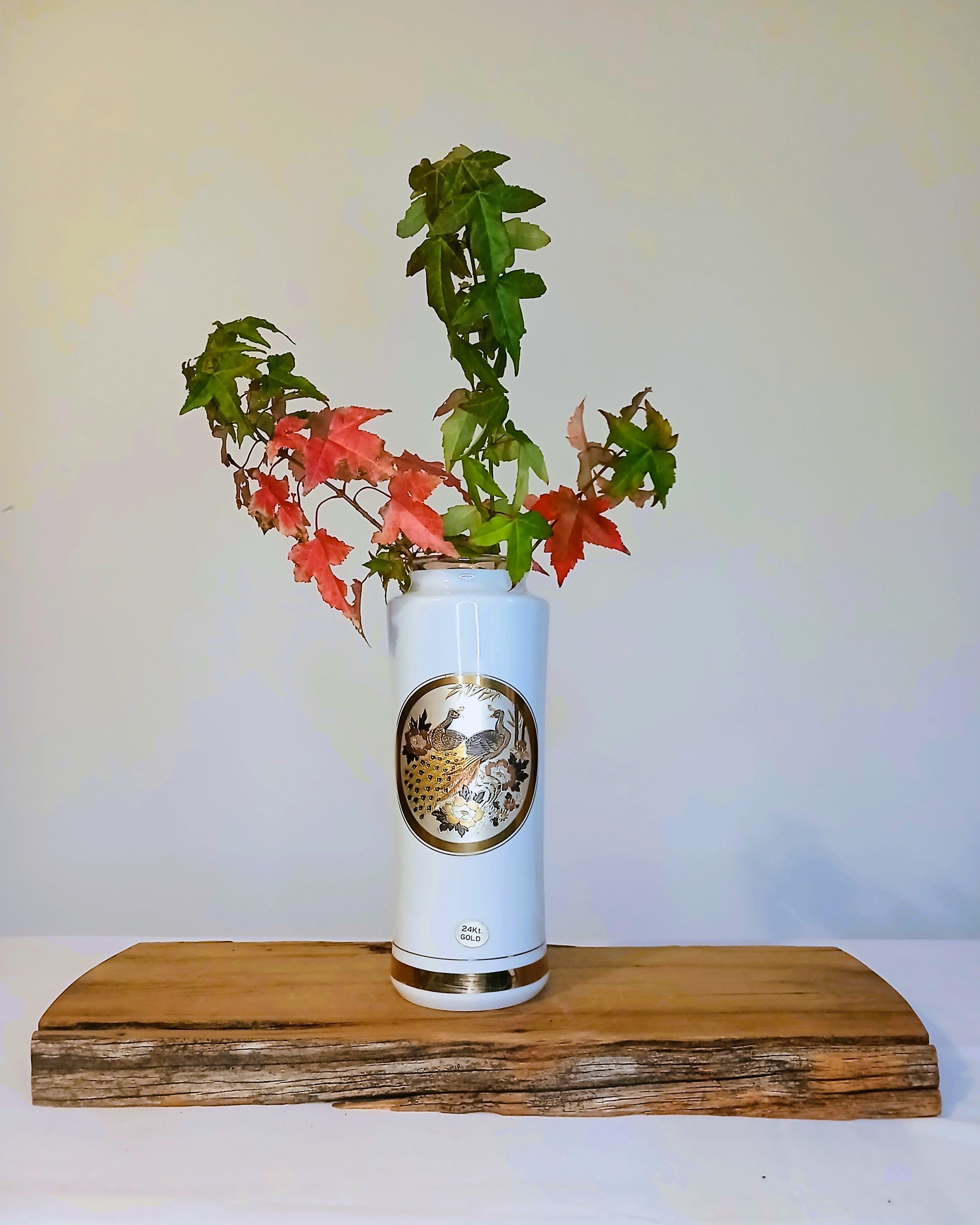 Flower Vase Gold Chokin Art Vintage big - The Plant Warehouse NZ