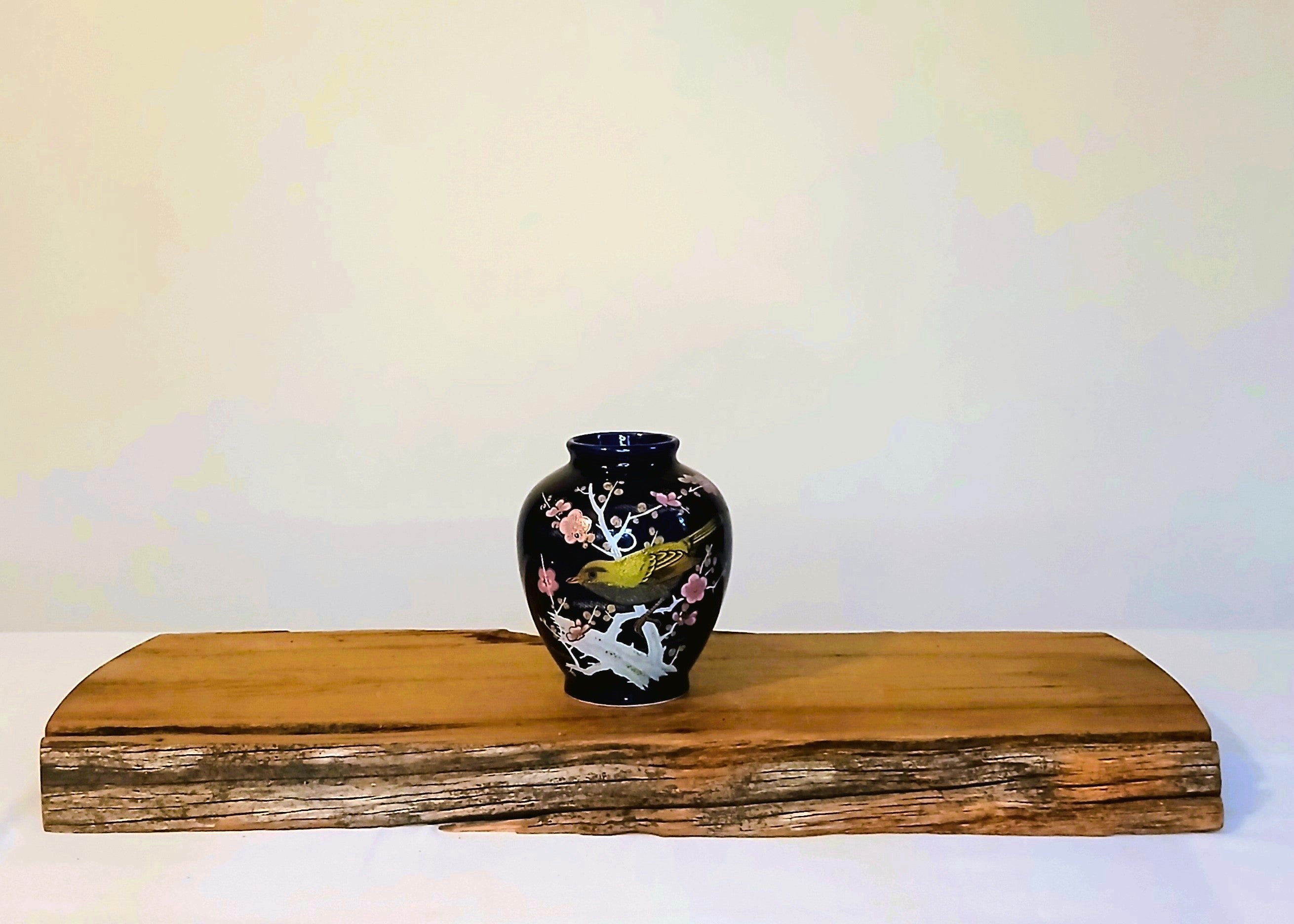 Japanese Cobalt Blue Porcelain Vase — Uguisu & Sakura - The Plant Warehouse NZ