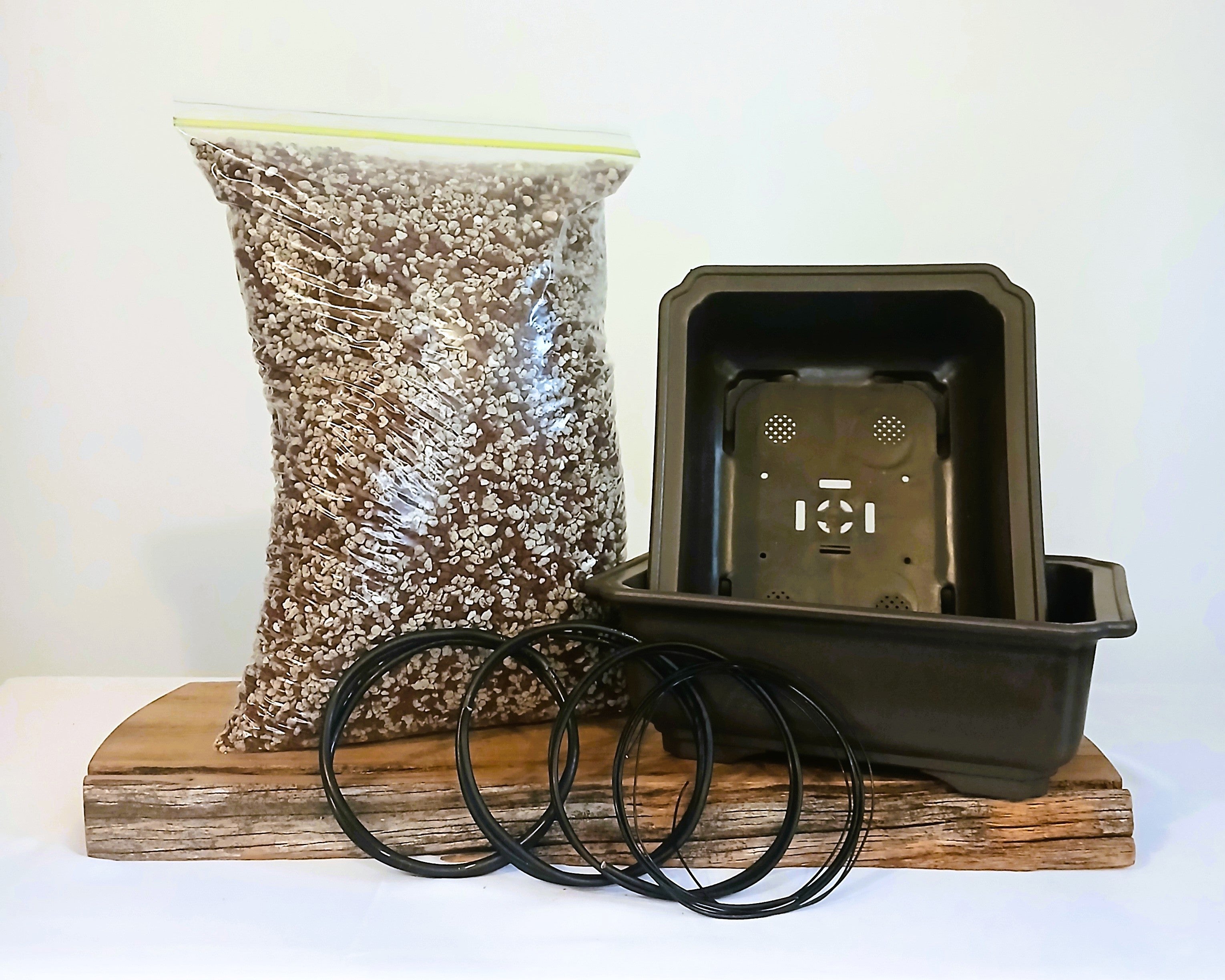 D.I.Y. Bonsai Starter Set - Pot, Wire, Potting mix BIG 2 - The Plant Warehouse NZ