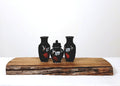 Japanese Fine China Black Ceramic Vase & Ginger Jar Set — Hand-Painted Hummingbird & Hibiscus - The Plant Warehouse NZ