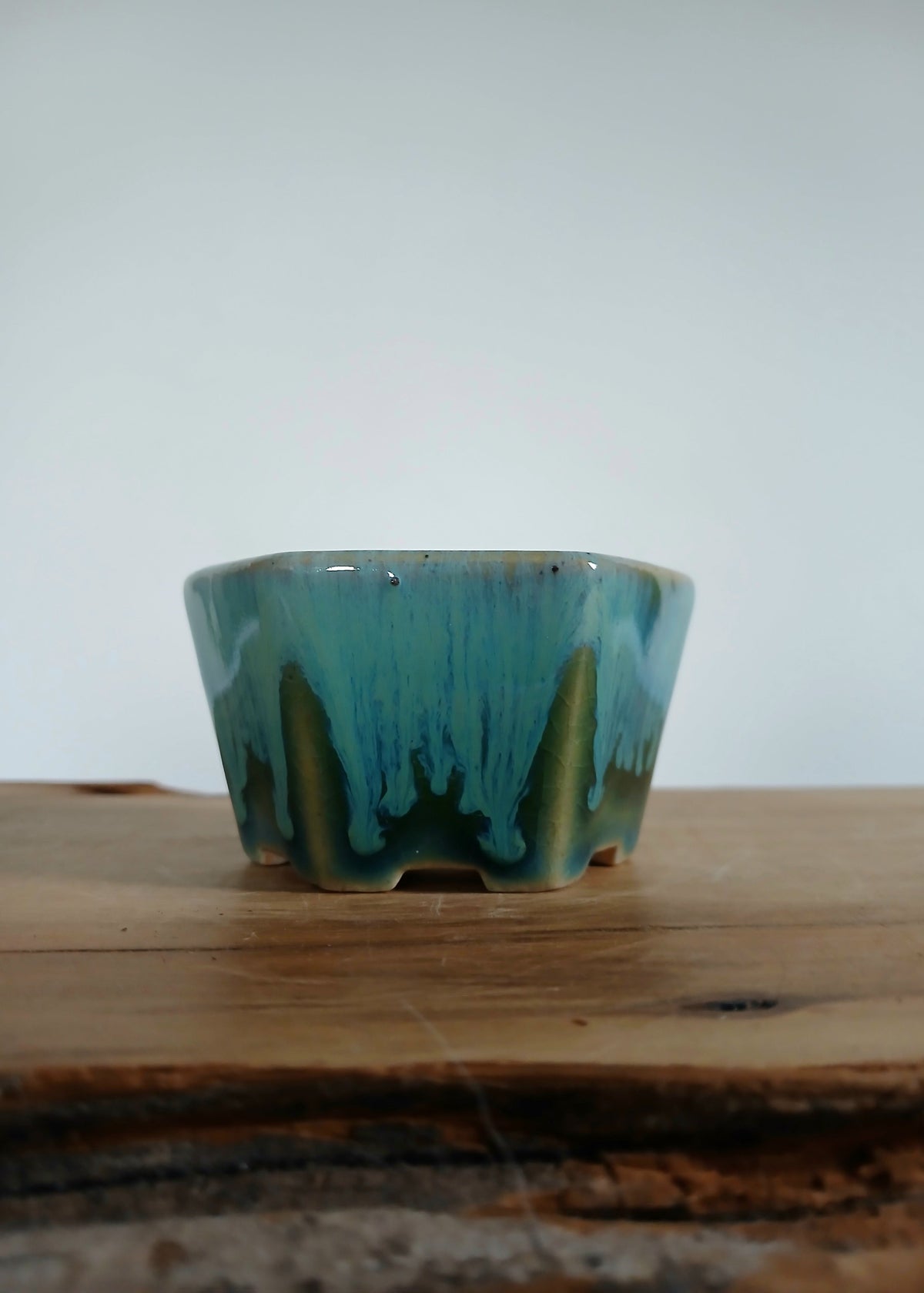 Bonsai Pot Hexagonal Mame 7cm Teal