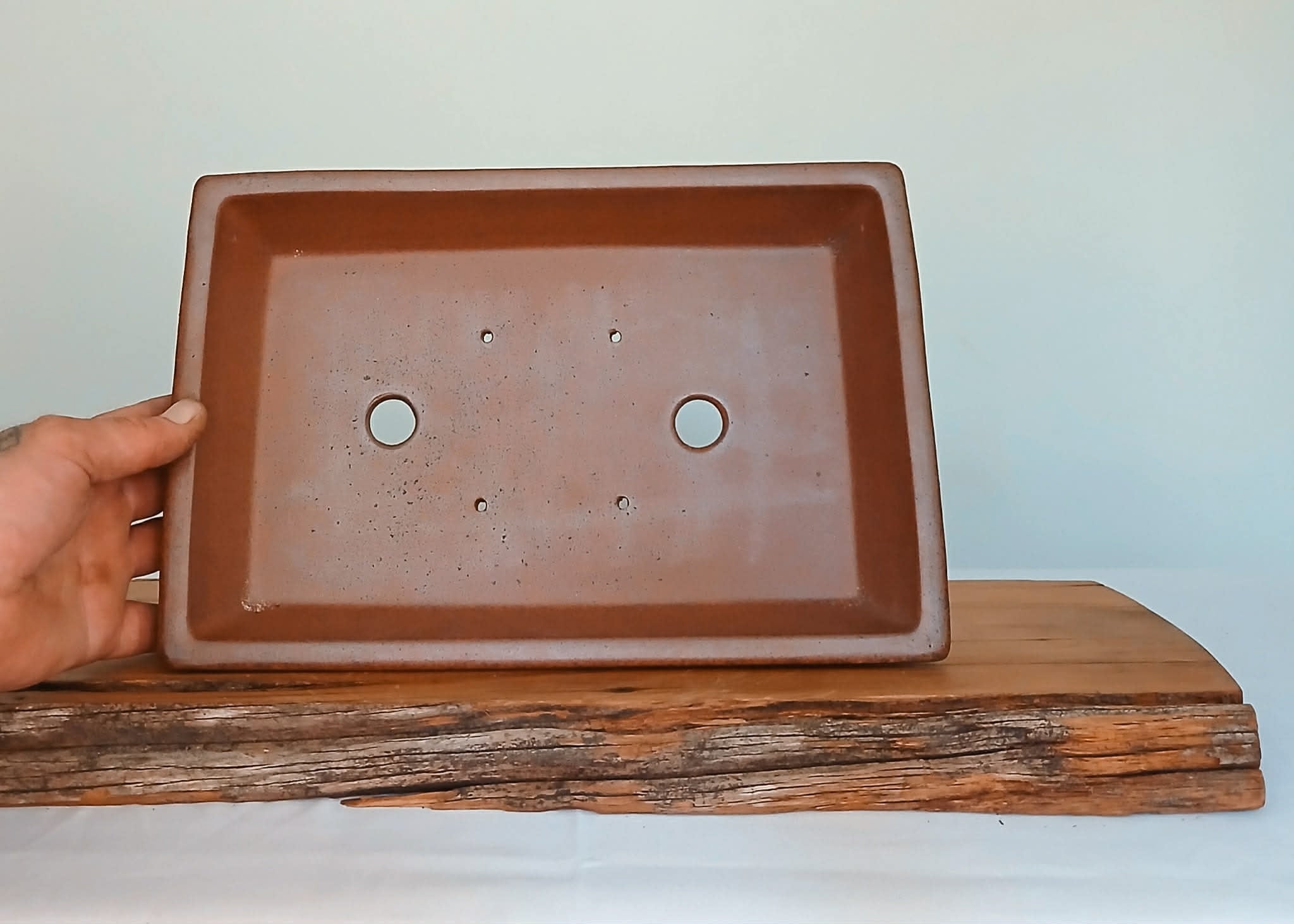Bonsai Pot Rectangle 31cm Reduction Fired - The Plant Warehouse NZ
