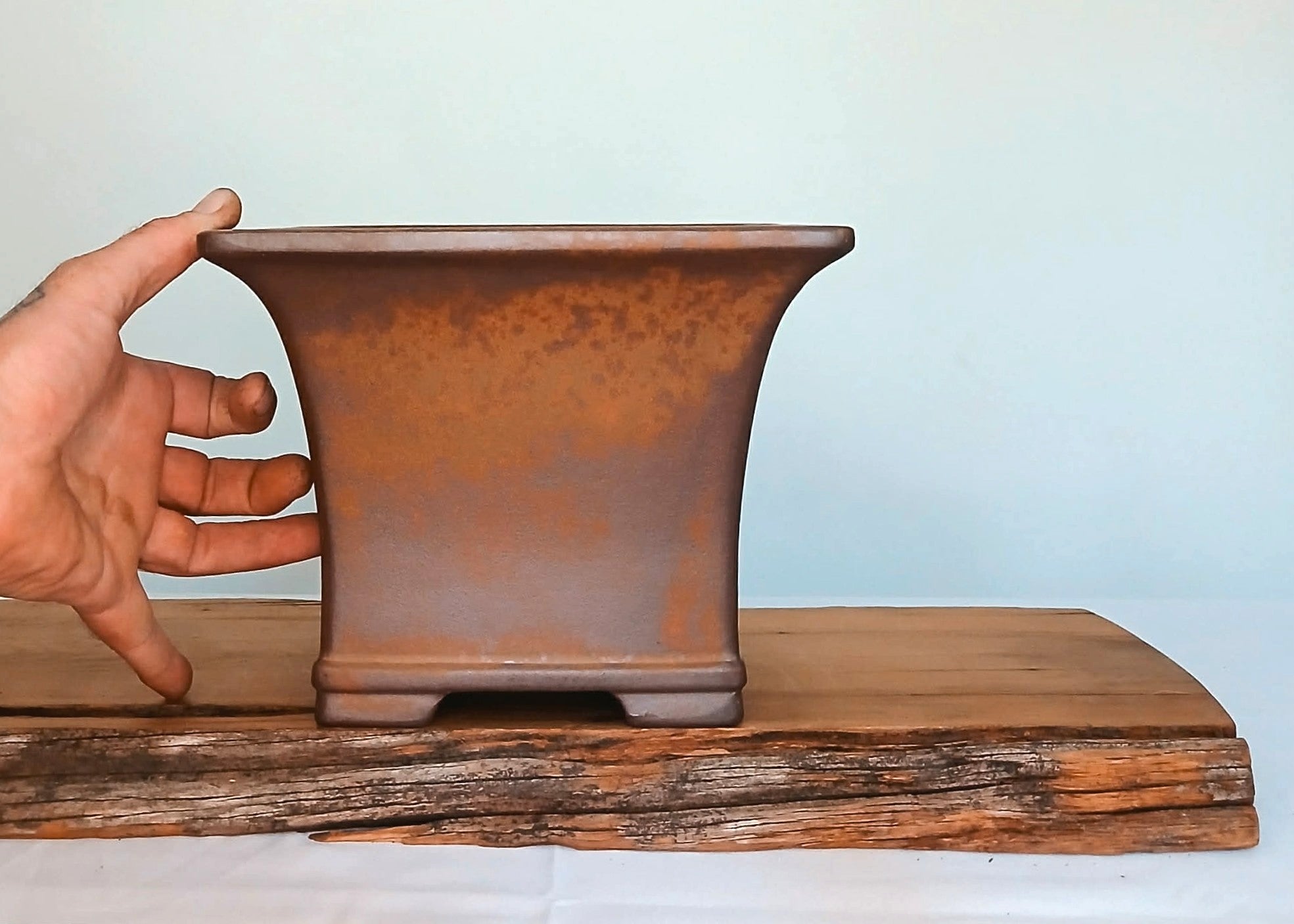 Bonsai Pot Cascade 23*18cm Reduction Fired - The Plant Warehouse NZ