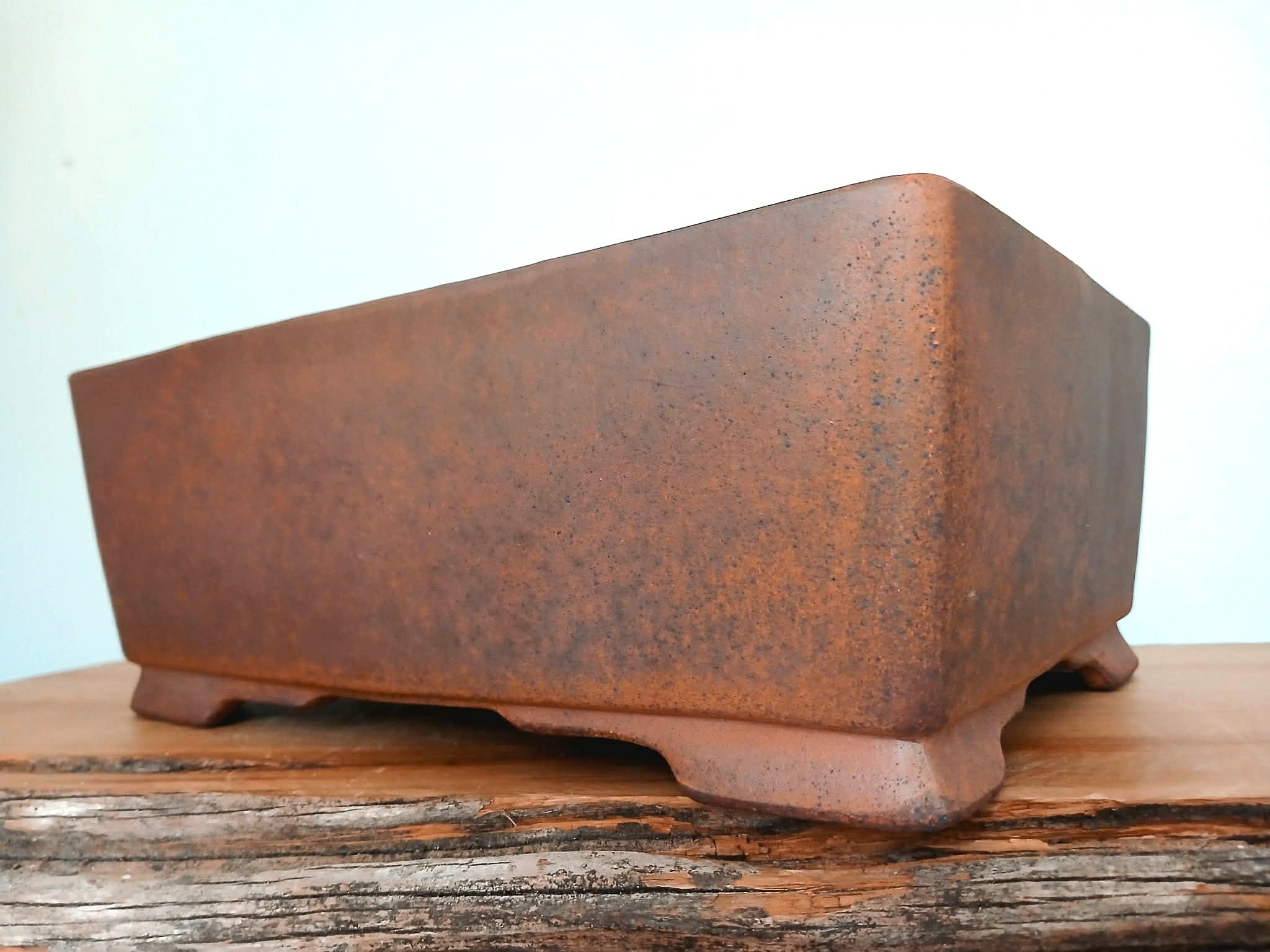 Bonsai Pot Rectangle 26cm Round Shoulders Reduction Fired - The Plant Warehouse NZ