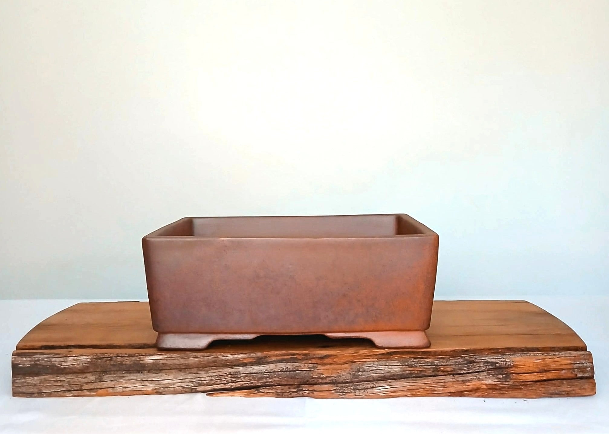 Bonsai Pot Rectangle 26cm Round Shoulders Reduction Fired - The Plant Warehouse NZ