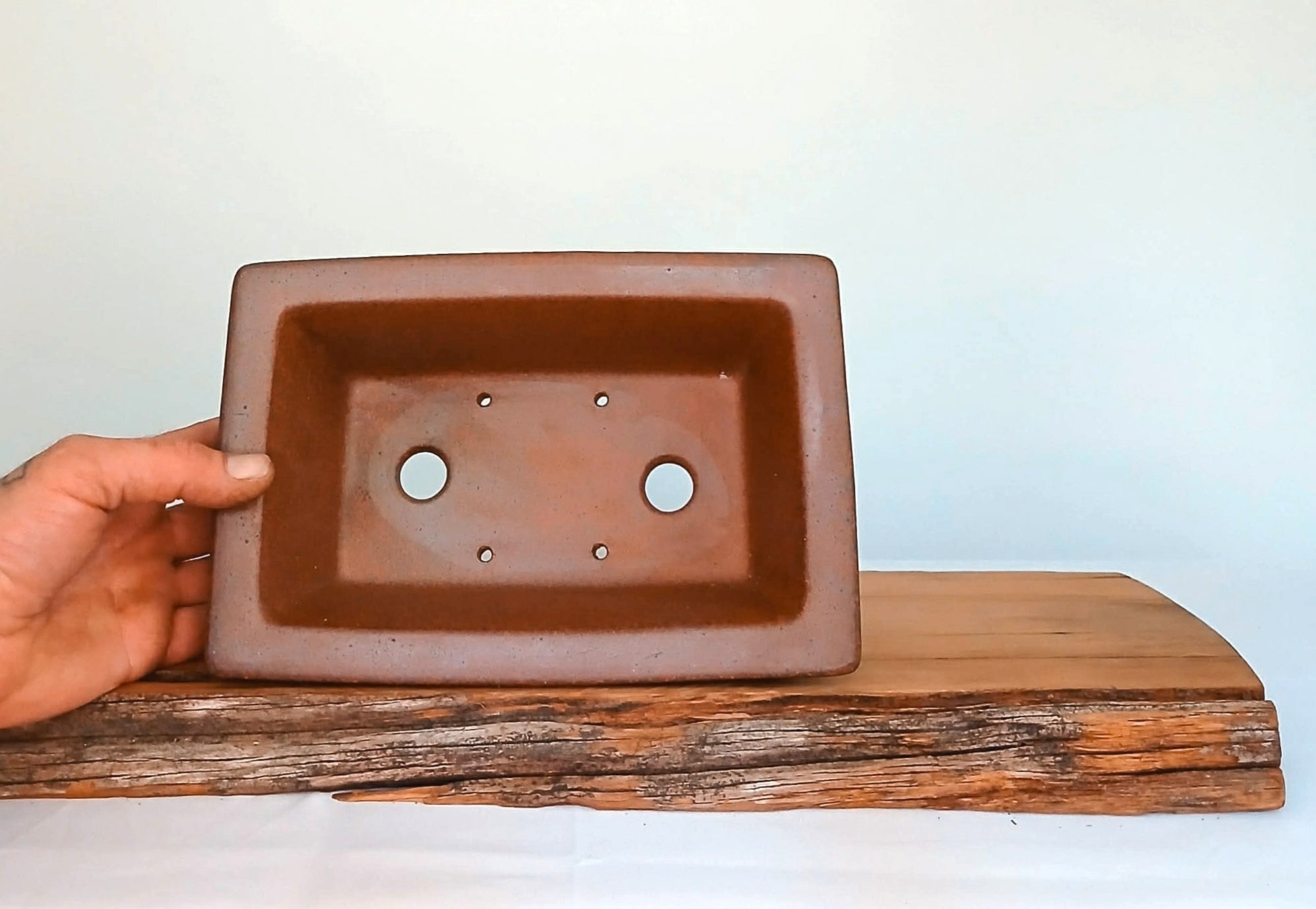 Bonsai Pot Rectangle 24cm Reduction Fired - The Plant Warehouse NZ