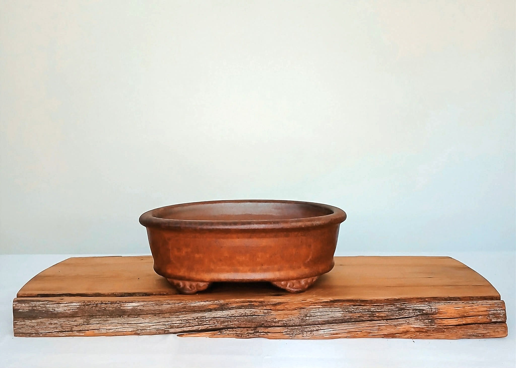 Bonsai Pot Oval 24cm Reduction Fired - The Plant Warehouse NZ