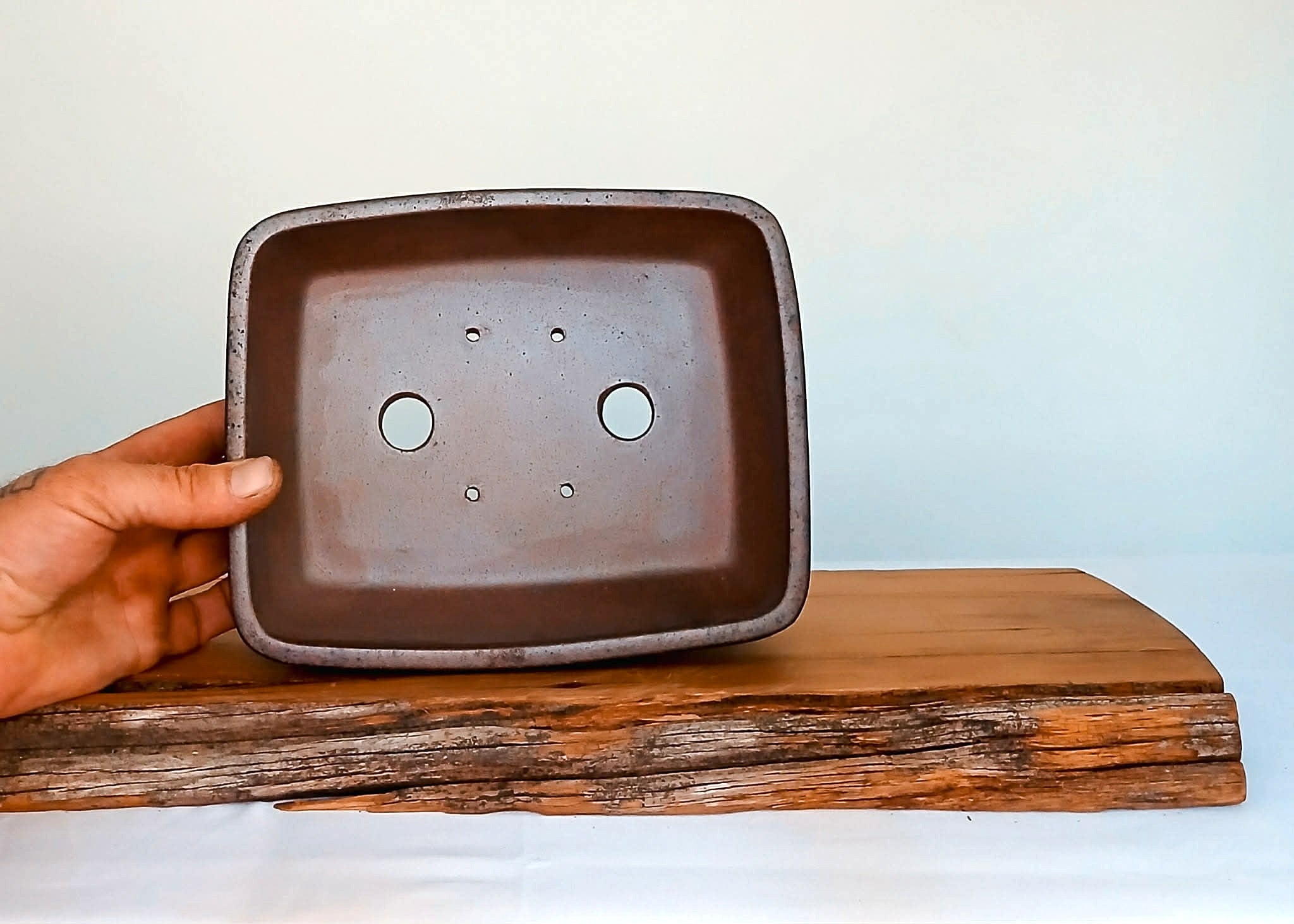 Bonsai Pot Rectangle 22cm Reduction Fired - The Plant Warehouse NZ