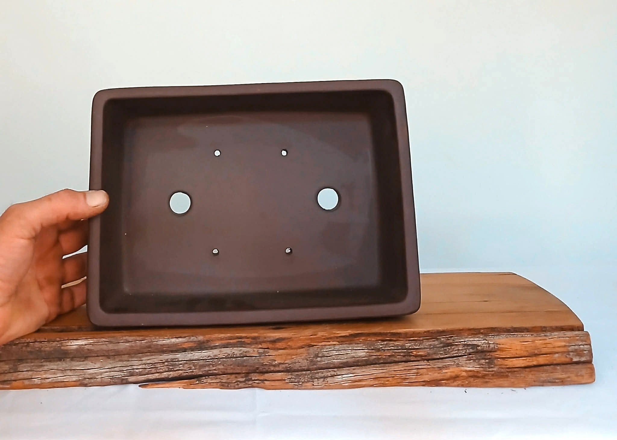 Bonsai Pot Rectangle 26cm Round Shoulders - The Plant Warehouse NZ