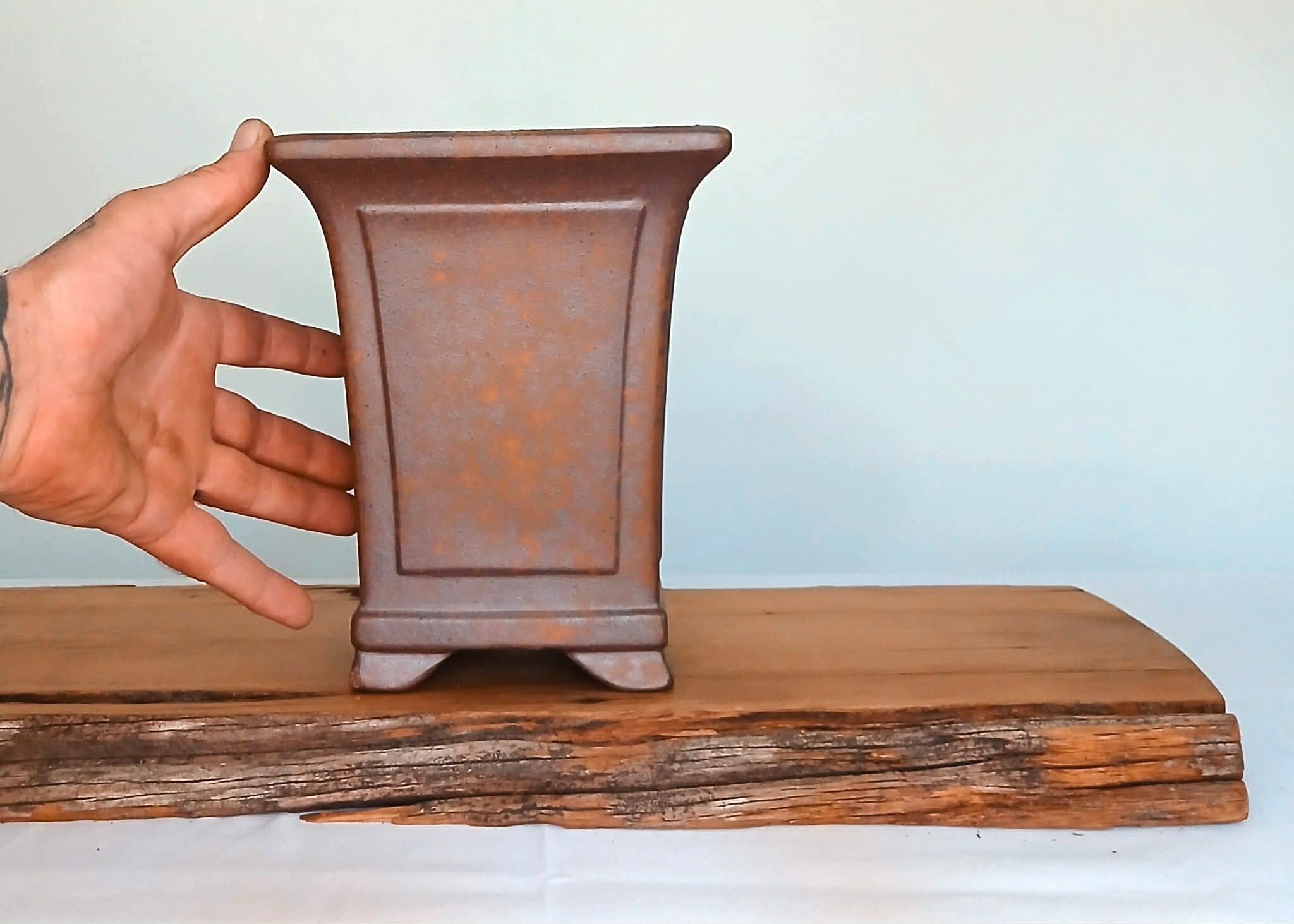 Bonsai Pot Cascade 18*21cm Reduction Fired - The Plant Warehouse NZ