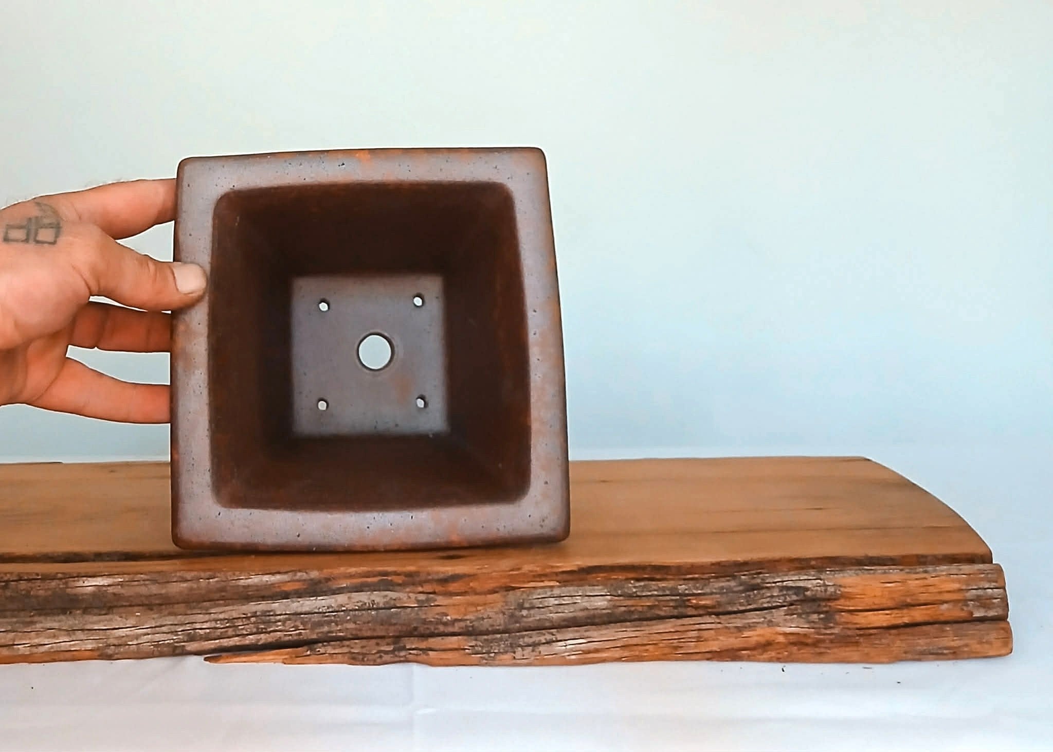 Bonsai Pot Cascade 18*21cm Reduction Fired - The Plant Warehouse NZ