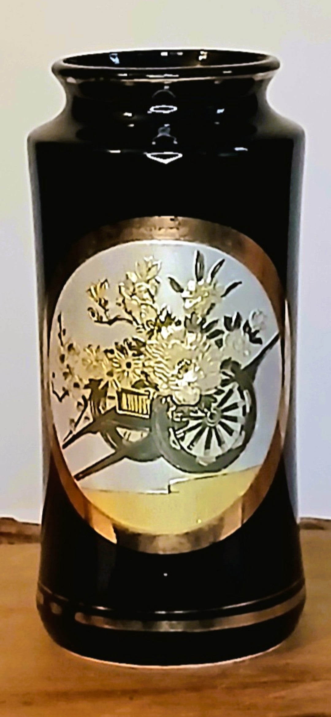 Flower Vase Gold Chokin Art Vintage - The Plant Warehouse NZ